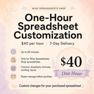 One-Hour Spreadsheet Customization Service